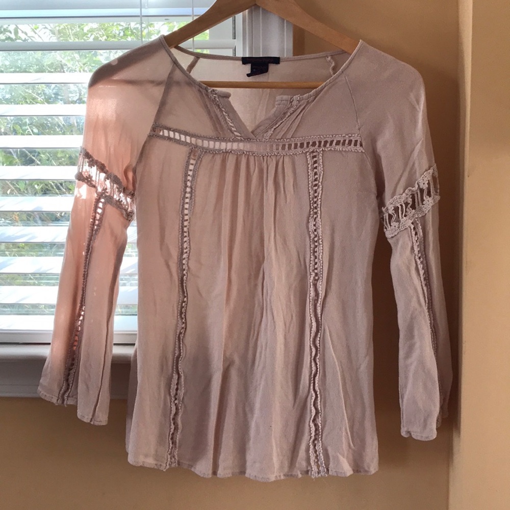 Light pink tunic blouse